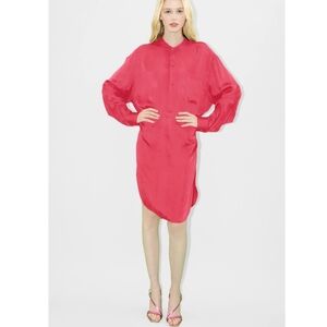 NWT Secteur 6 Fuchsia Rose Petal Shirt Dress XL Oversized